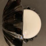 Black ceramic shell lamp and white opaline