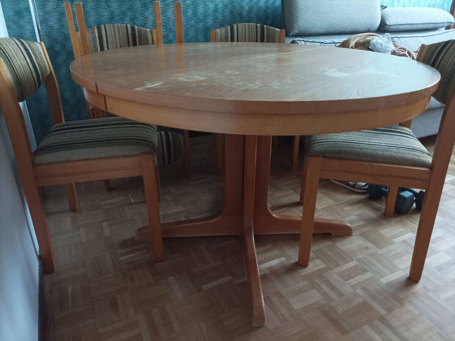 Vintage elm wood extendable table