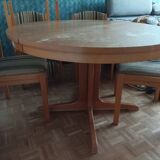Vintage elm wood extendable table