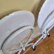 Pair of vintage folding stools "Tubecon" Marinakis, 80s