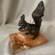 Squirrel ashtray or trinket dish with a regulated marble base office decor