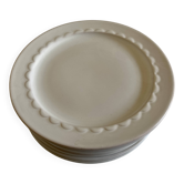 Set de 10 assiettes à dessert Festons de Pierre Motton Gien 1970