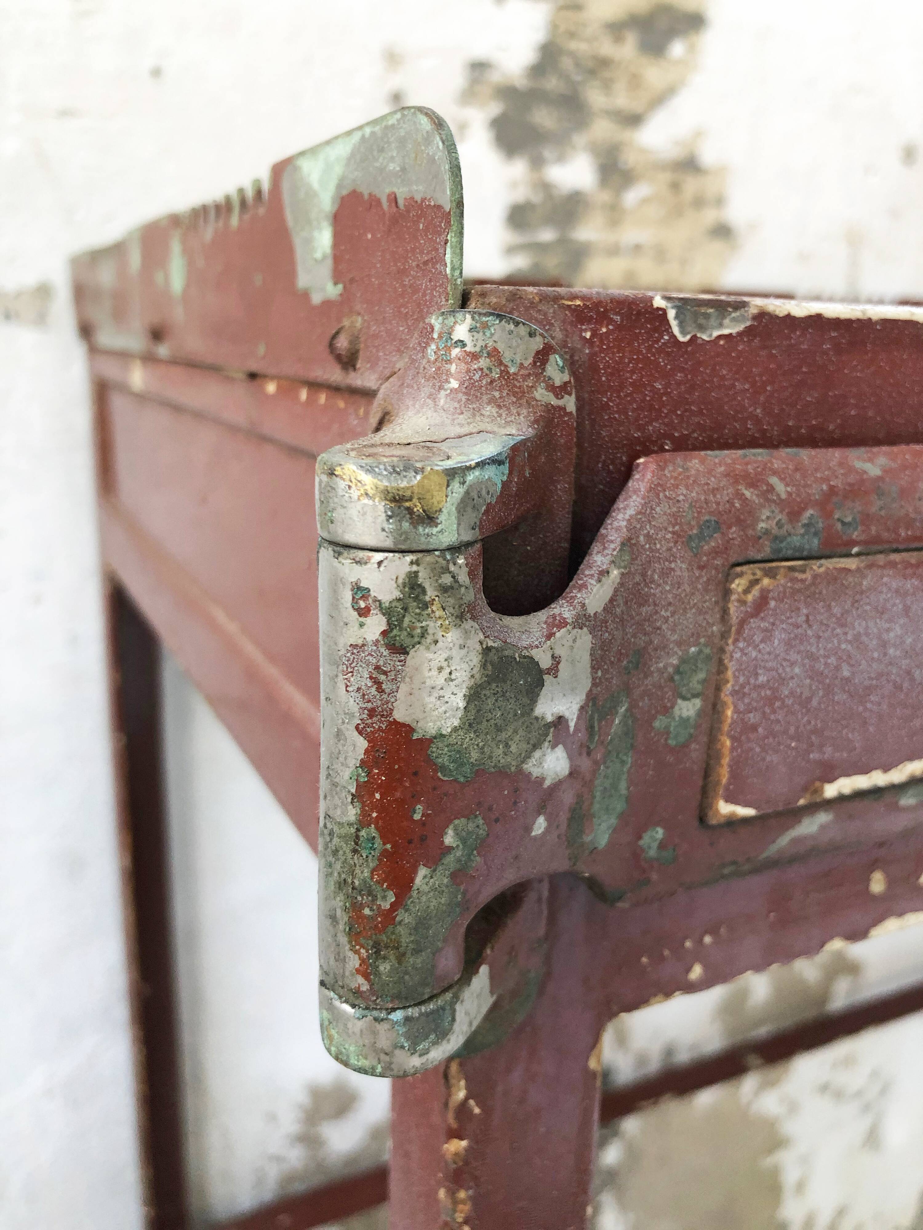 19th metal patinated dentist furniture