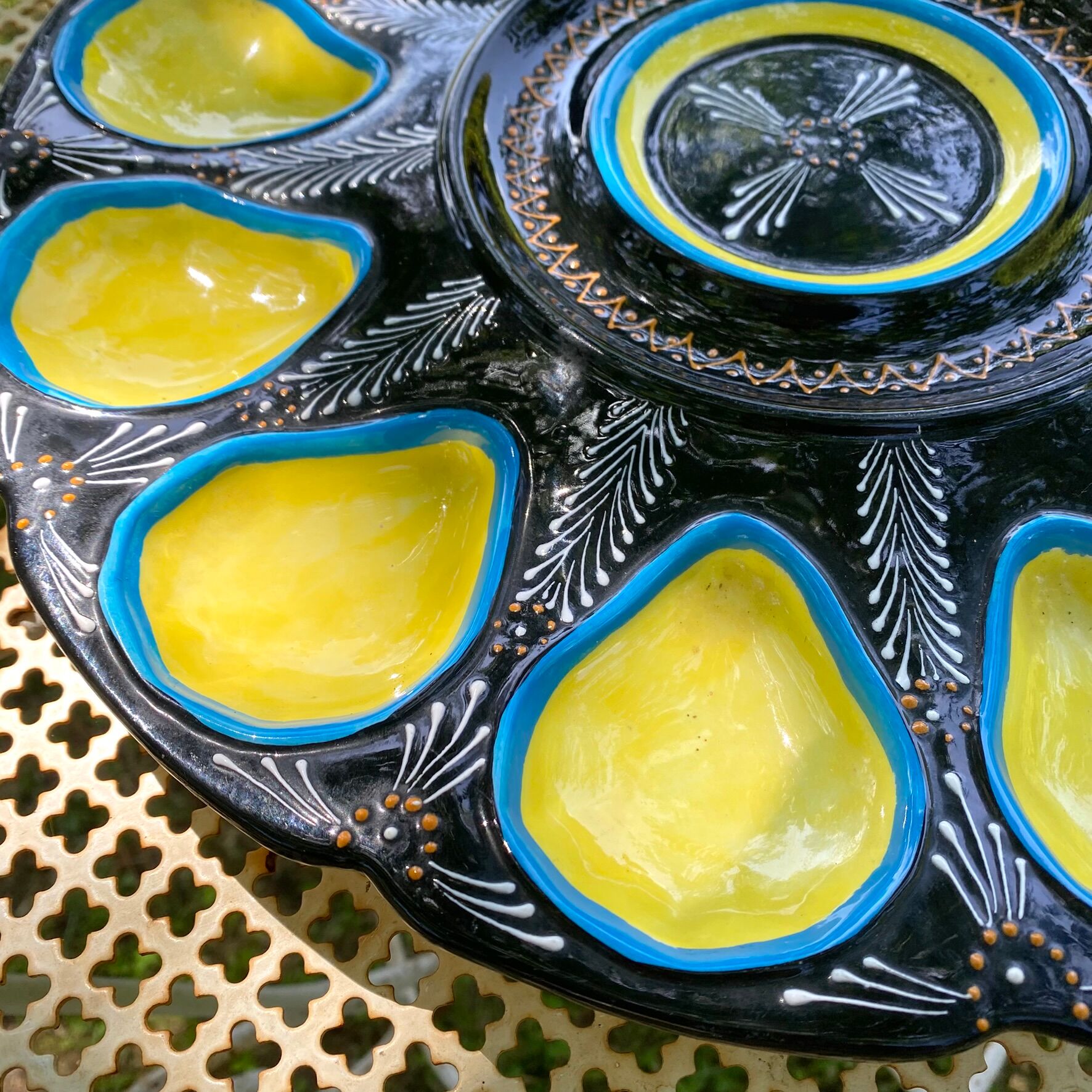 Oyster plates Quimper tableware or wall decoration