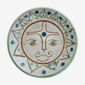 Cendrier motif visage soleil