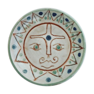 Cendrier motif visage soleil