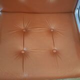 Brown leather armchairs