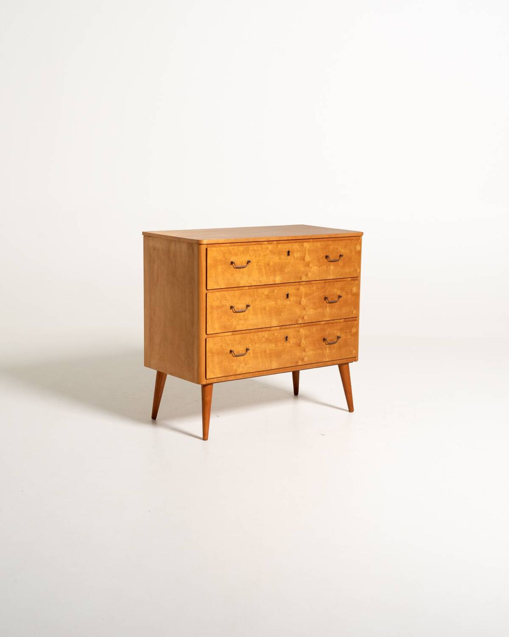 Commode en bouleau suédois, années 1950