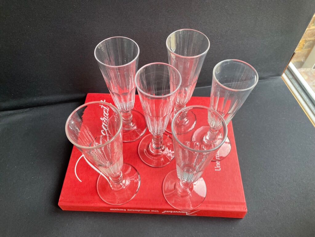 6 champagne flutes baccarat service clermont - xixth
