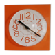 Vintage clock square silent wall clock "Bauknecht orange white"
