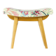 Tabouret mid century en chêne et lin, Ton Tchécoslovaquie années 1960