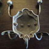 Cast iron and metal wall coat rack with hooks - Late 19th century