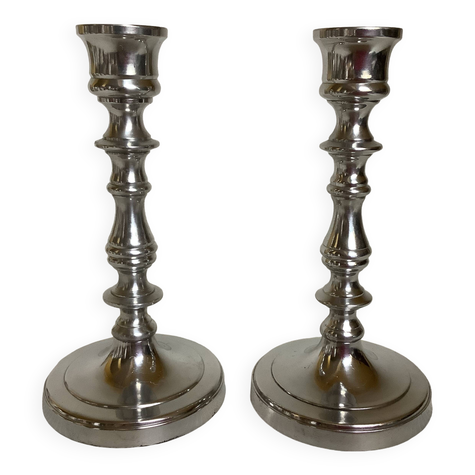 Pair of silver candlesticks