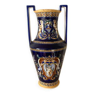 Vase amphore en faïence - gien