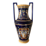 Renaissance decorated earthenware amphora vase from Gien