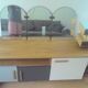 Vintage barber triptych mirror