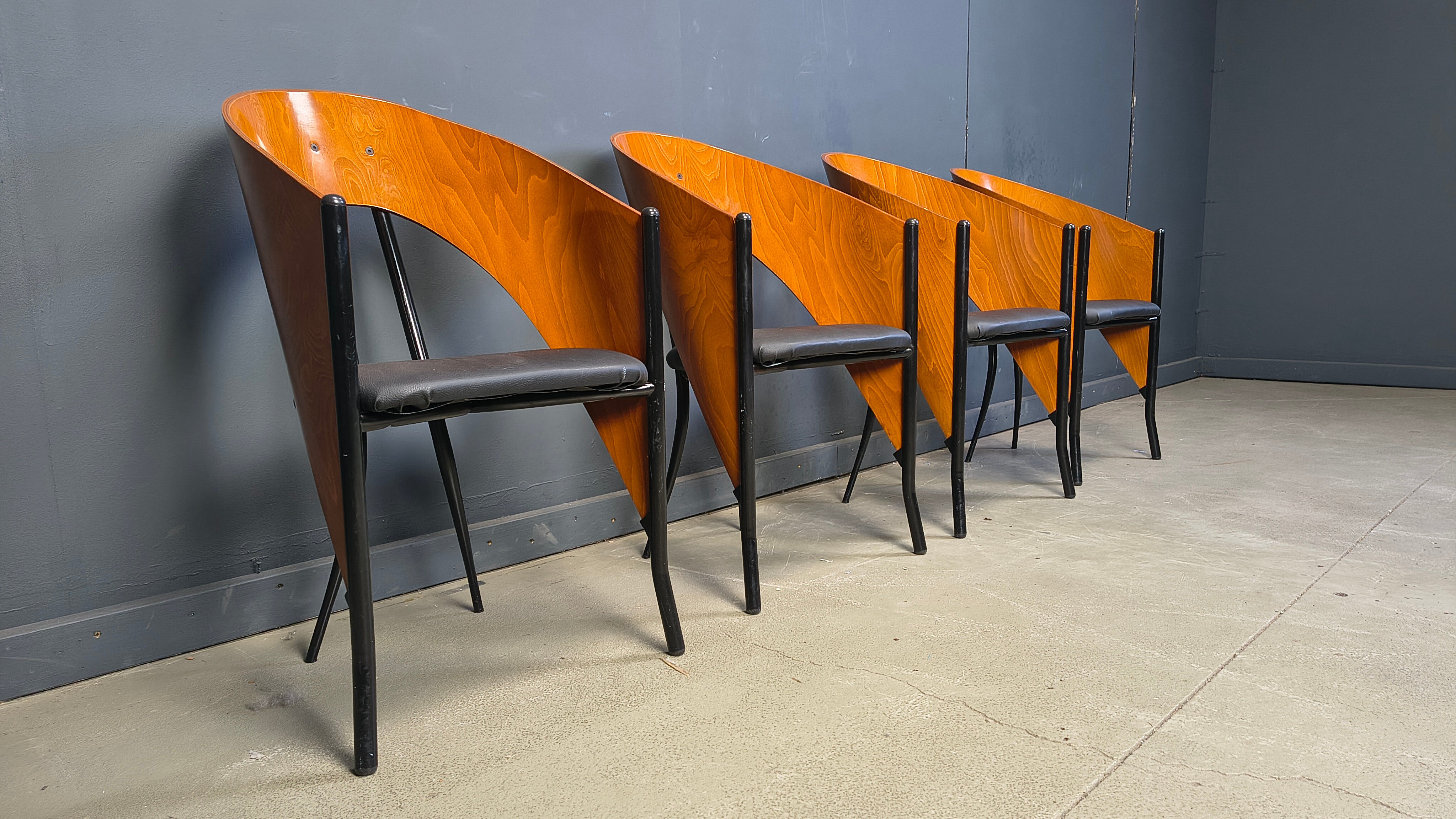 Postmodern Spanish dining chairs, 1980s - set of 4