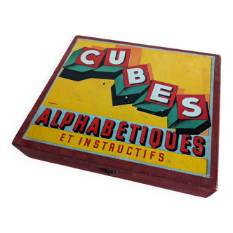 Box of alphabetical and educational cubes Jeujura 1930