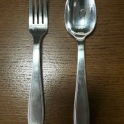 Alfénide art deco 24-piece silver-plated metal cutlery set, 84g hallmark
