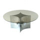 Modern Italian Coffe Table with Smoked Glass Top & Chromed Lamp, 1970's