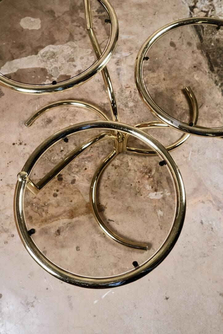 Modular brass coffee table, Morex, Italy, 1970