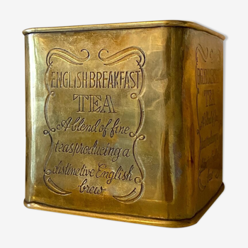 Tea box "English breakfast" in gold metal
