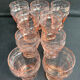 Service for 4 people - Art Deco - Glass or 1/2 pink crystal blown and cut
