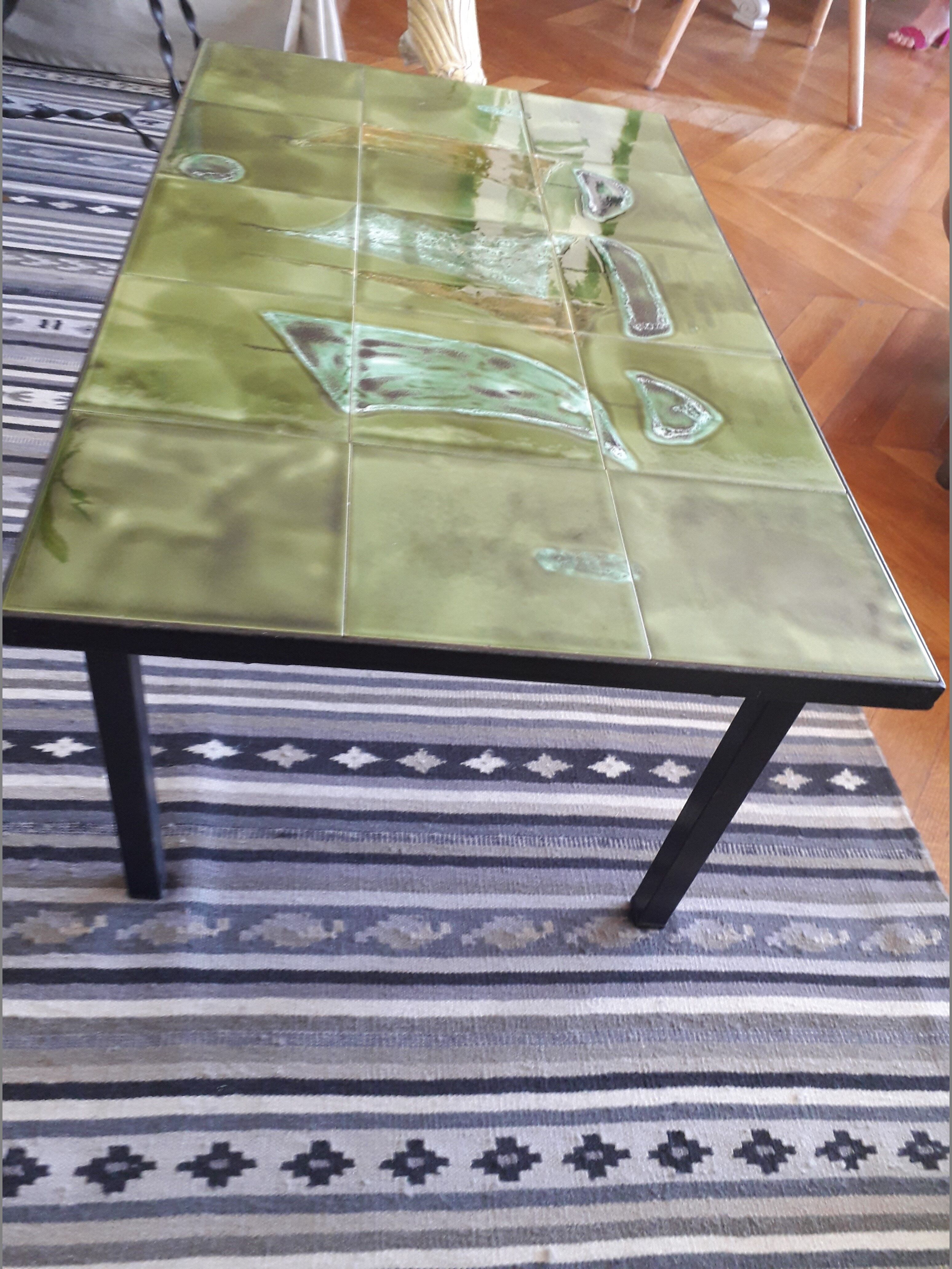 Rectangular ceramic coffee table Vallauris