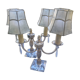 Lot de 2 lampes en cristal et abat-jours en nacre