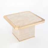 Vintage travertine coffee table edited by Fedam. Belgium, 80s