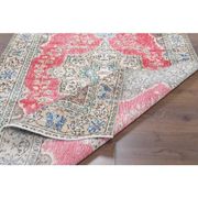 Vintage Turkish Oushak Handmade Wool Cotton Red Area Rug  111x199