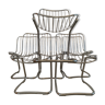 Lot de 6 chaises corbeille métal