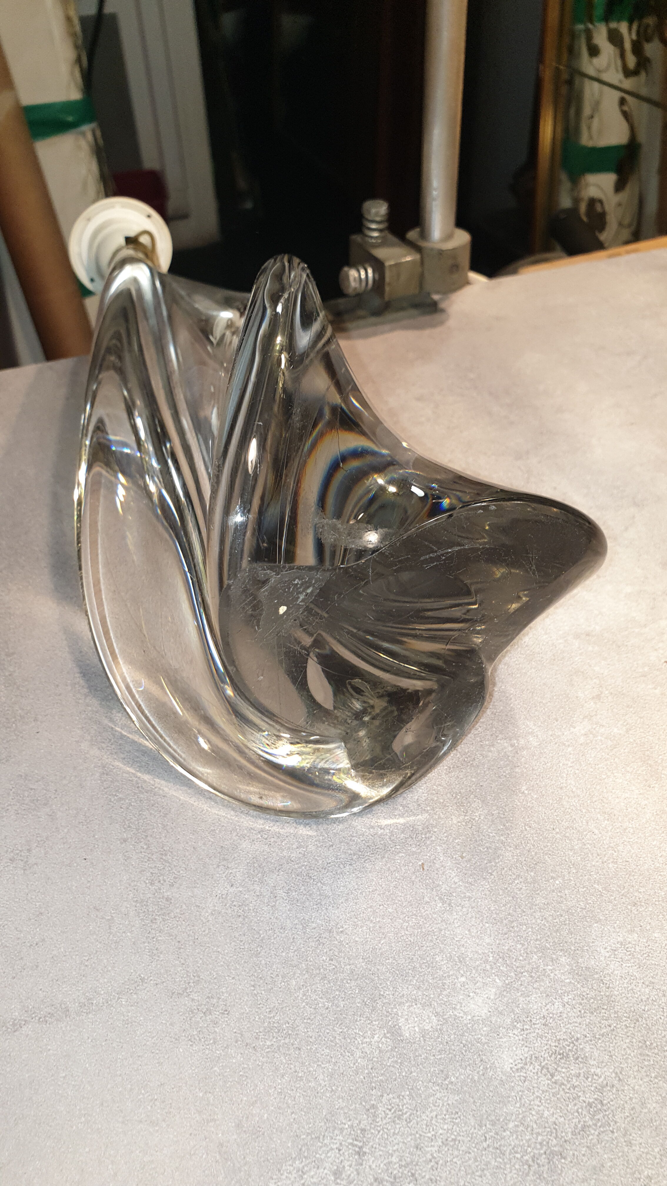 Vintage lamp foot crystal st louis