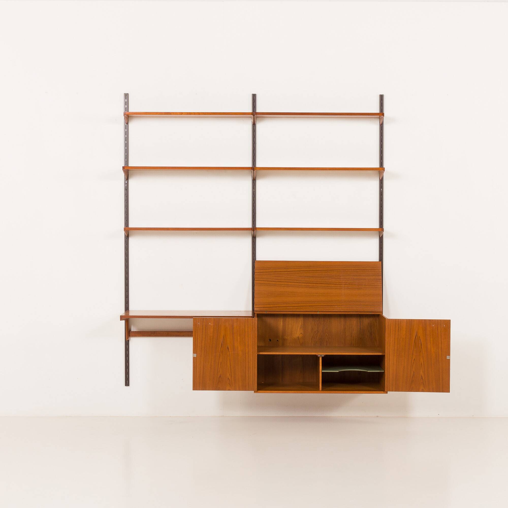 Kai Kristiansen home office shelving unit in teak for FM Mobler, 1960s