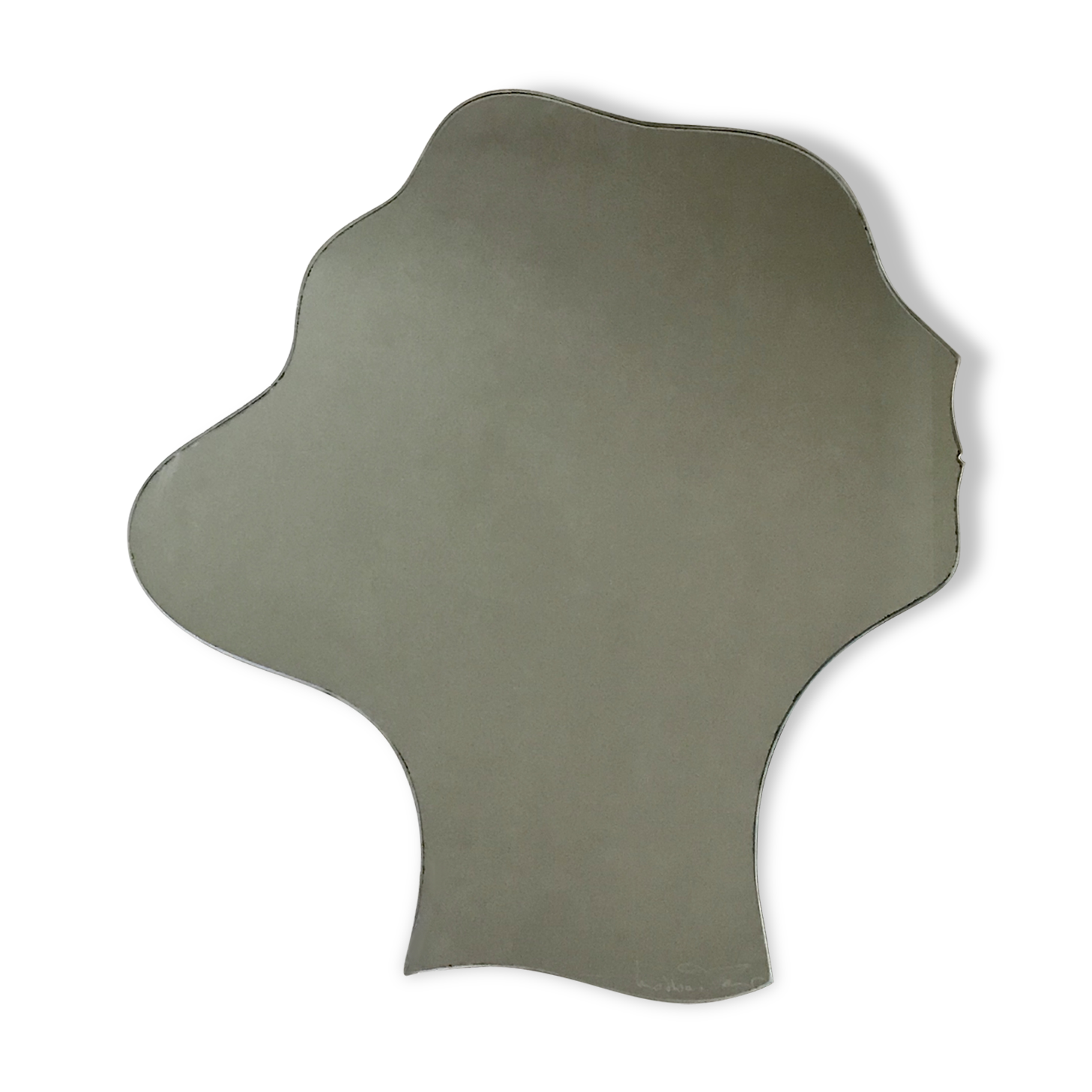Free-form mirror signed Mathias 55x59cm