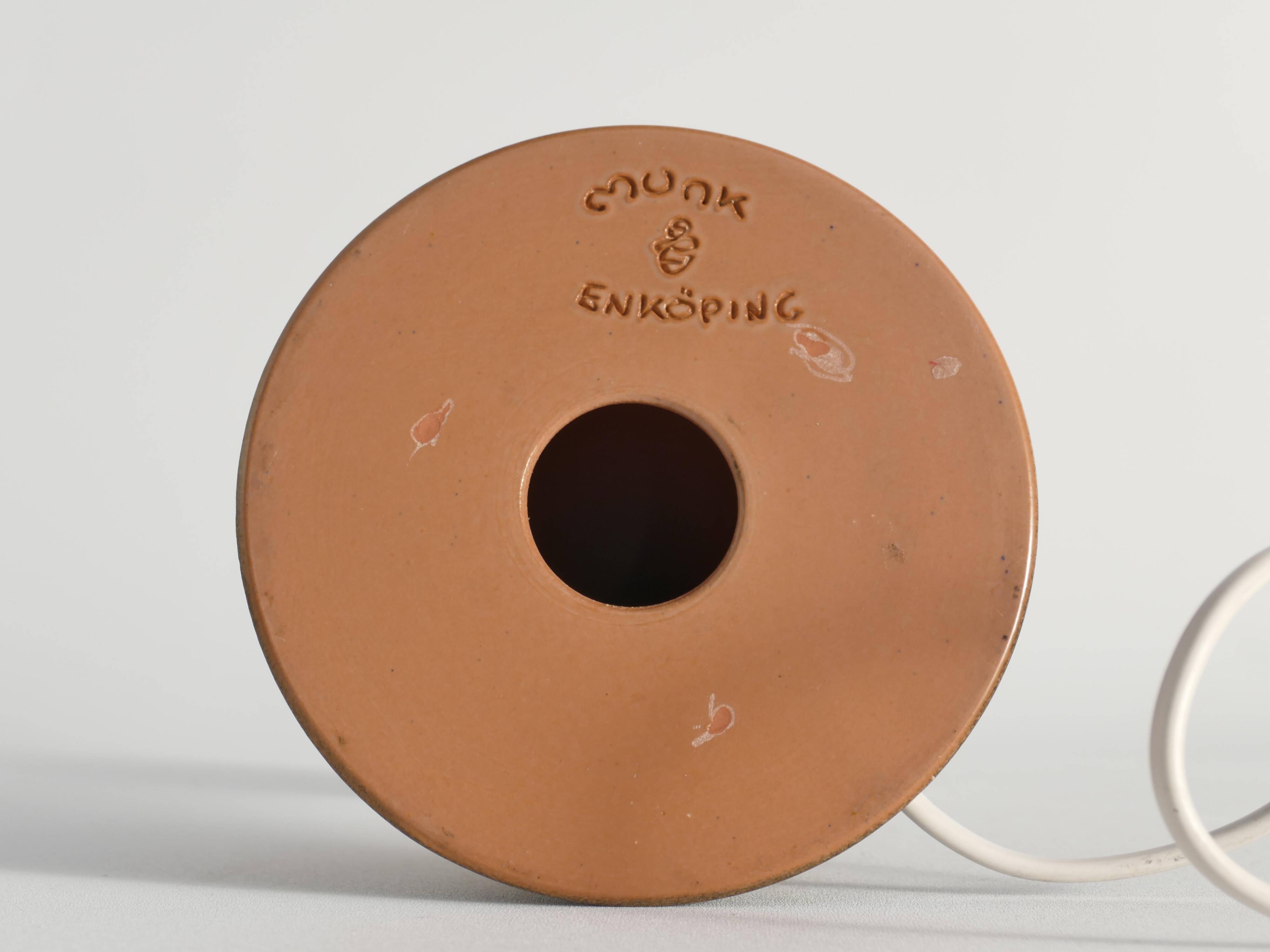Unique Scandinavian Modern Ceramic Table Lamp by Munk, Sweden