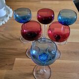 Six crystal wine glasses Val Saint Lambert model Saumur.