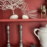 Antique silver-plated candlesticks in classic style