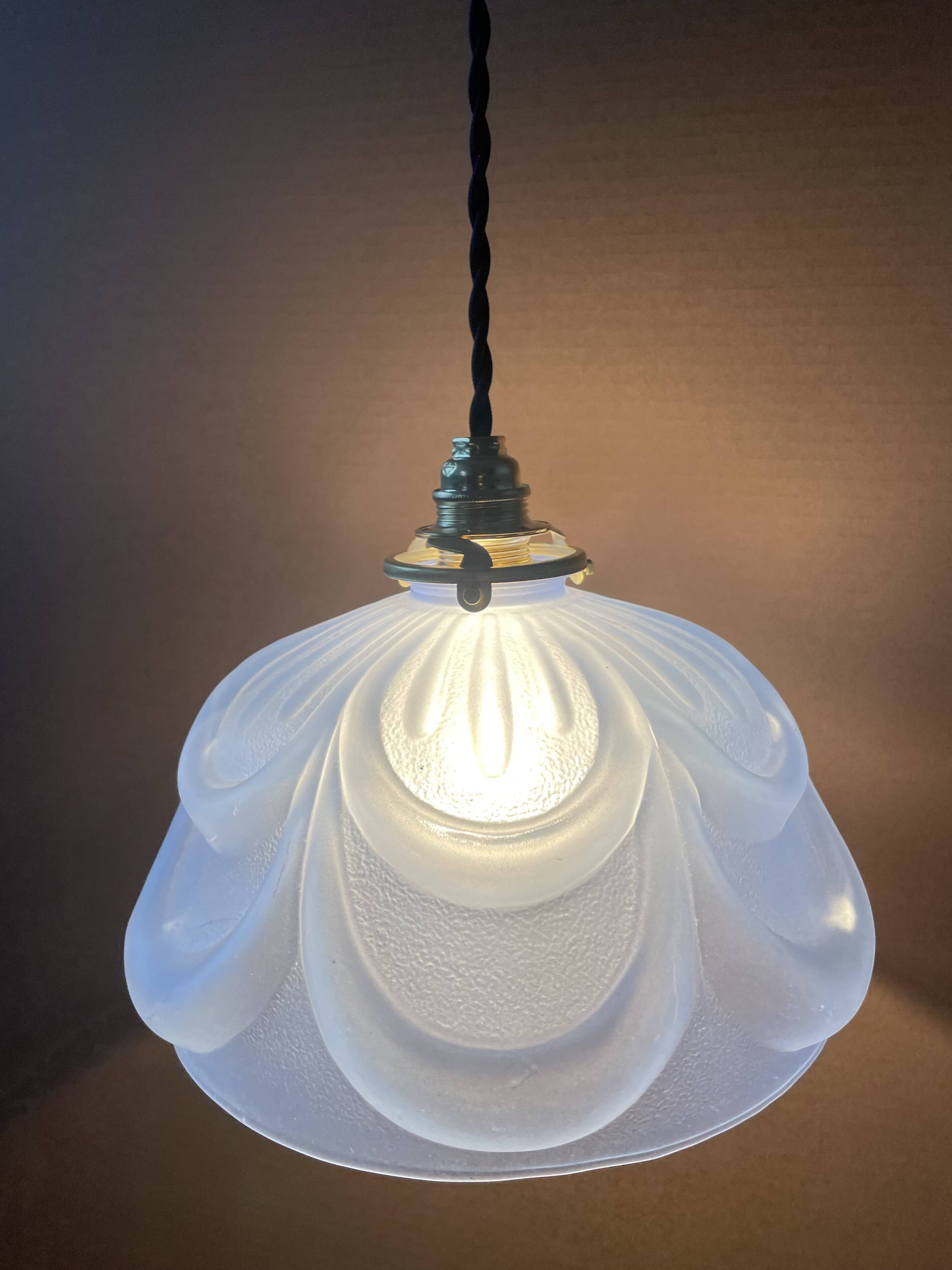 Art Deco molded glass pendant light