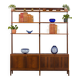 Scandinavian two bay rosewood free-standing wall unit