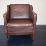 Armchair in natural leather, Denmark, 1960s