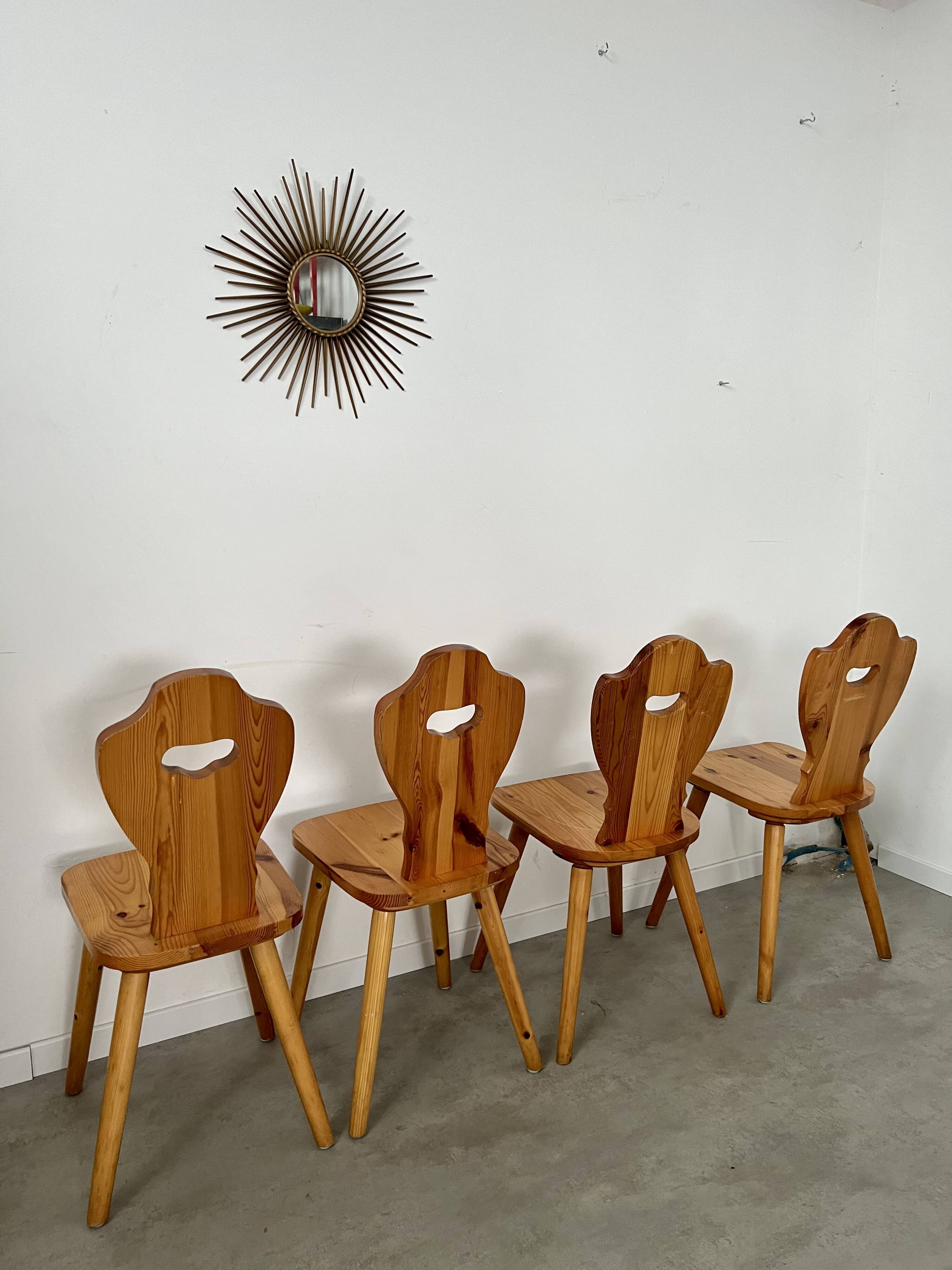 Lot 4 old farm chairs 60 vintage years