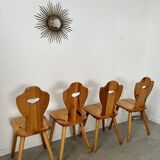 Lot 4 old farm chairs 60 vintage years