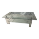 Coffee table made of glass and plexiglass.