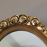 Oval mirror carved gilded wood