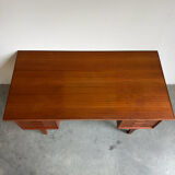Big vintage Danish freestanding desk in teak
