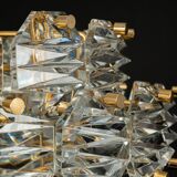 Dazzling chandelier, brass and crystal glass by Kinkeldey, Germany, 1970s.