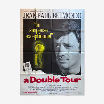 Affiche "A double tour " Chabrol , Belmondo, Lualdi 120x160