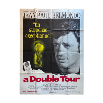 Affiche "A double tour " Chabrol , Belmondo, Lualdi 120x160