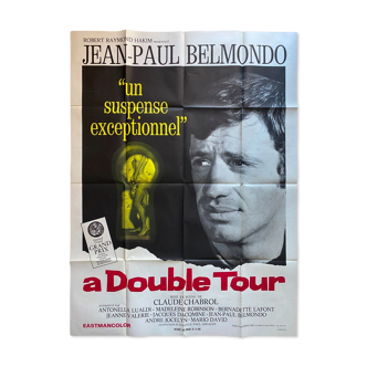 Poster "A double tour" Chabrol , Belmondo, Lualdi 120x160